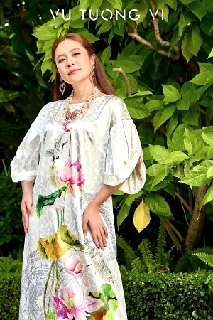 White Lotus Pink Silk Dress