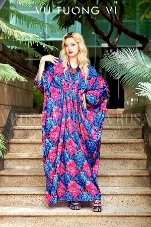 Blue Daisy Pleated Dress